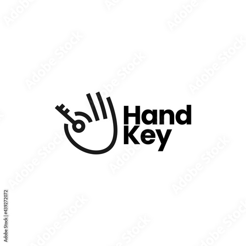 hand hold key logo vector icon illustration