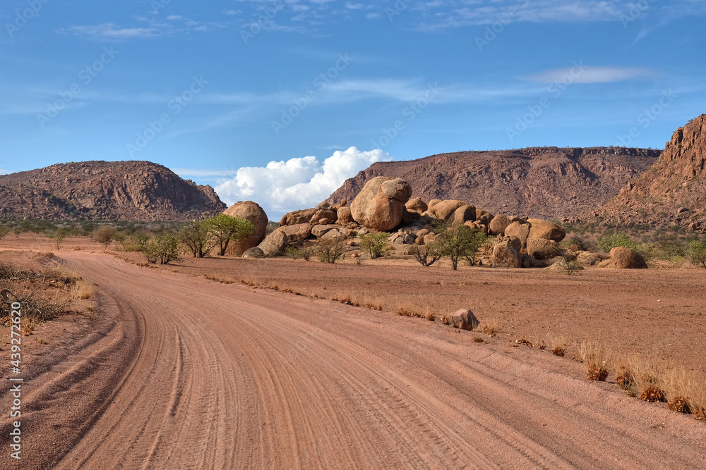 gravel road in damarland, namibia