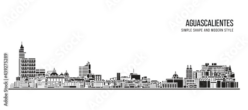 Cityscape Building Abstract Simple shape and modern style art Vector design - Aguascalientes city photo