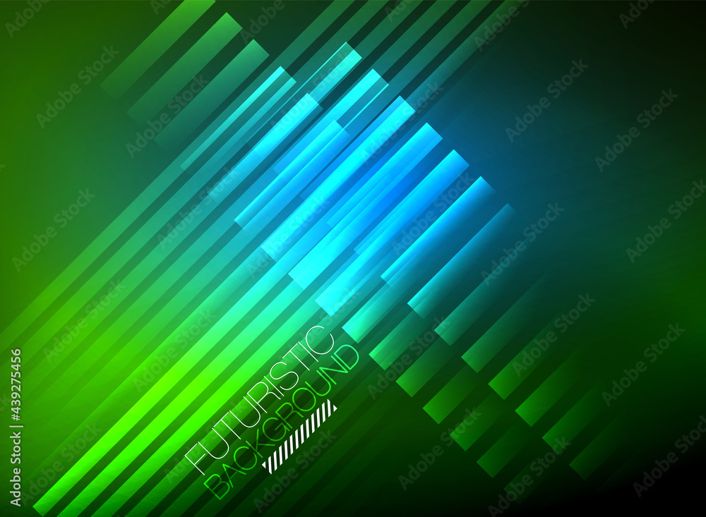 Bright neon color techno abstract background, shiny glowing neon lines in the dark background Bright neon color techno abstract background, shiny glowing neon lines in the dark background