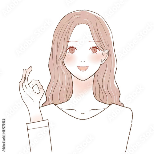OKサインを出す女性