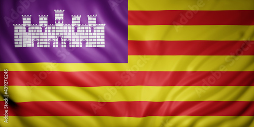 3d Balearic islands region flag