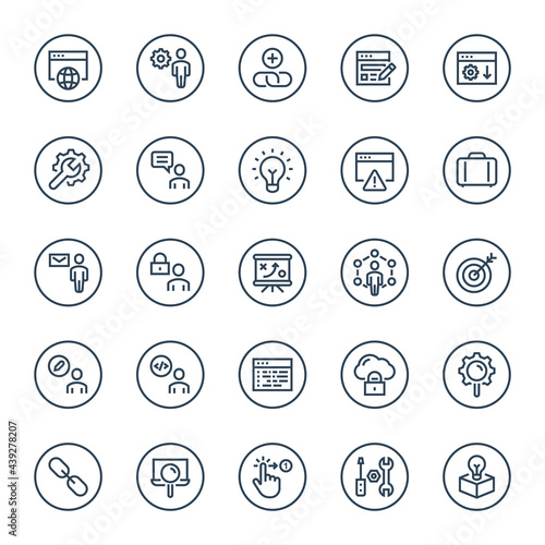 Outline icons for seo & development.