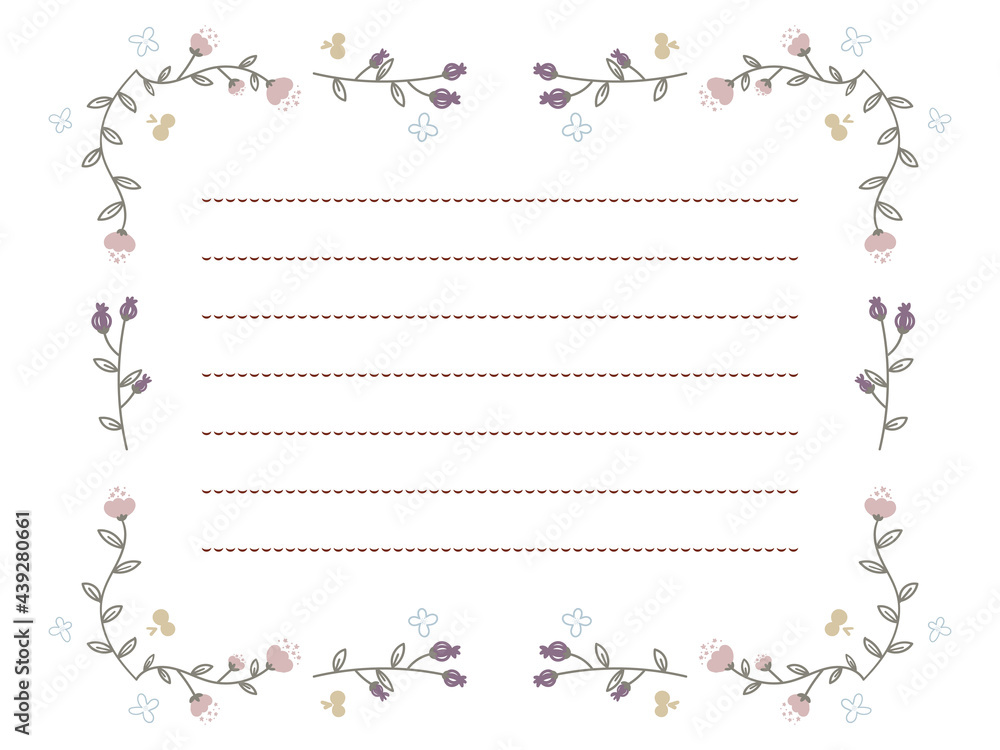 シックなピンクと紫のお花と実のお手紙フレーム Stock Vector Adobe Stock シックなピンクと紫のお花と実のお手紙フレーム Stock Vector Adobe Stock