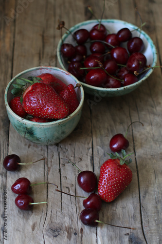 summer cherries and strawberries