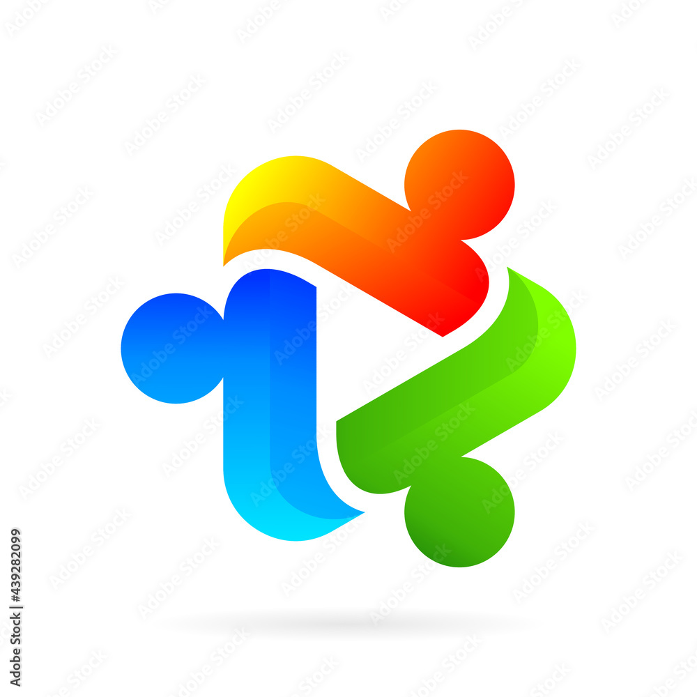 people media logo forming play symbol people media logo forming play symbol