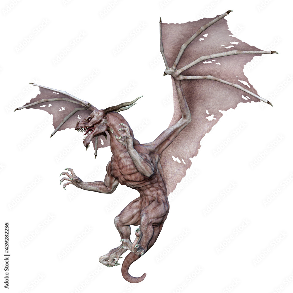 3D Rendering Fairy Tale Dragon on White 3D Rendering Fairy Tale Dragon on White