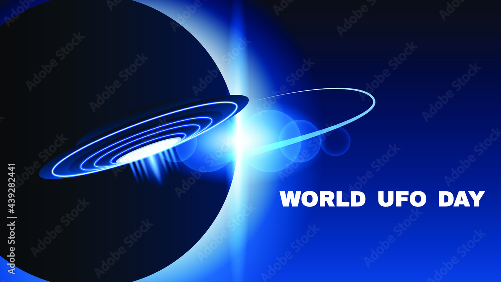 Abstract Aliens On Flying Saucers Space Background Gradient Unidentified Flying Object World Ufo Day Vector Design Style Abstract Aliens On Flying Saucers Space Background Gradient Unidentified Flying Object World Ufo Day Vector Design Style