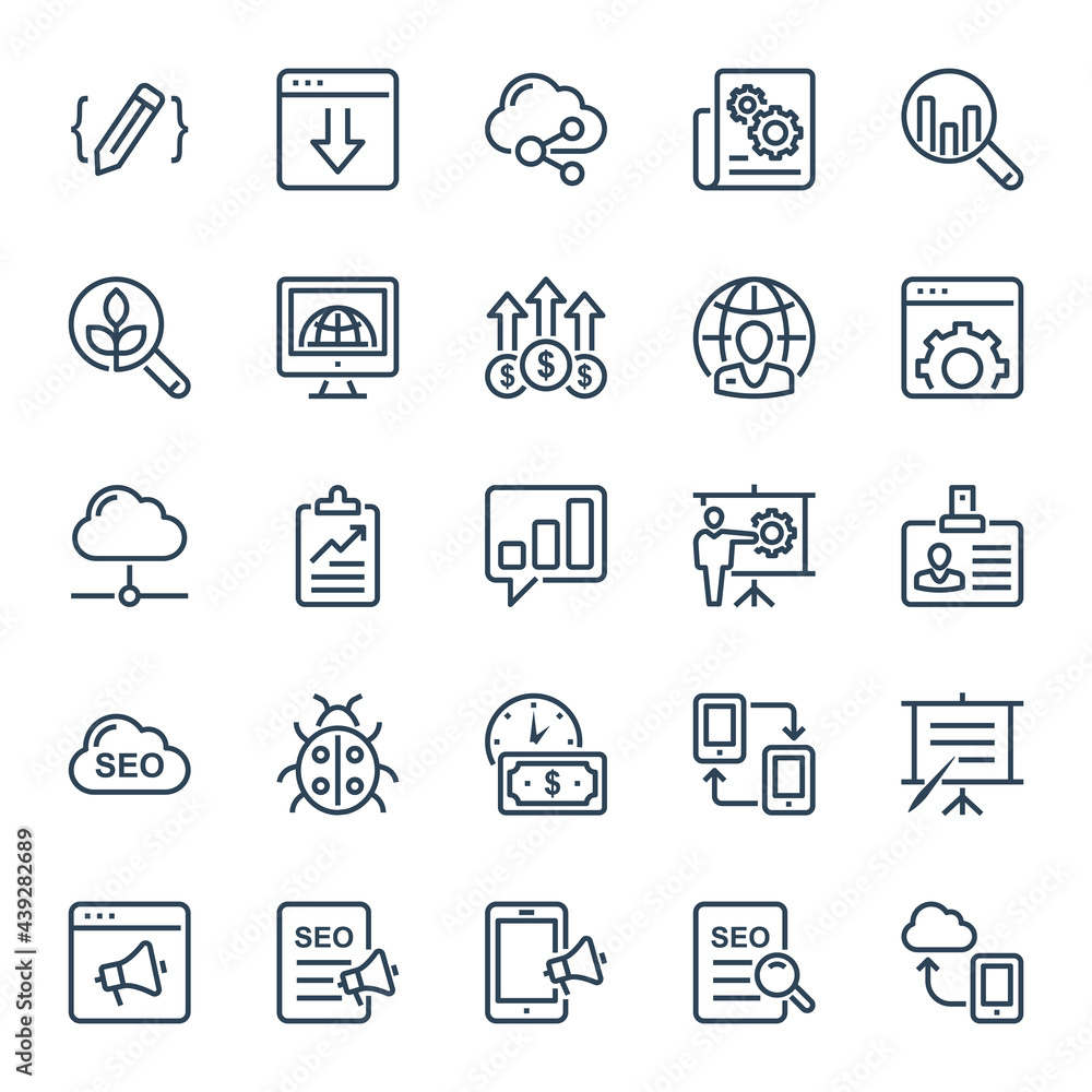 Outline icons for SEO & Web.