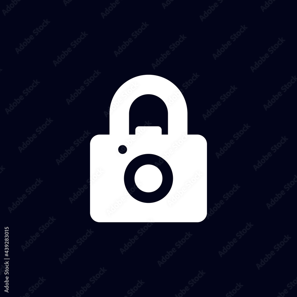 camera lock logo with bold concept camera lock logo with bold concept