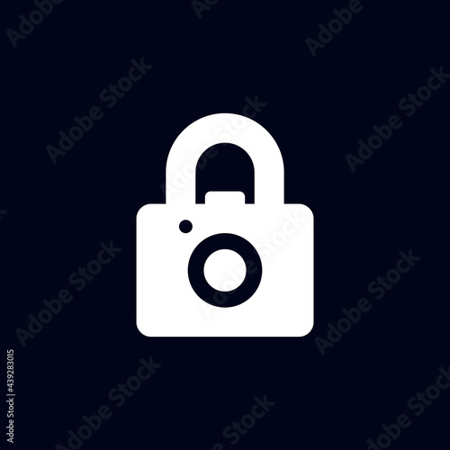 camera lock logo with bold concept