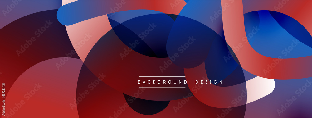 Abstract overlapping lines and circles geometric background with gradient colors Abstract overlapping lines and circles geometric background with gradient colors