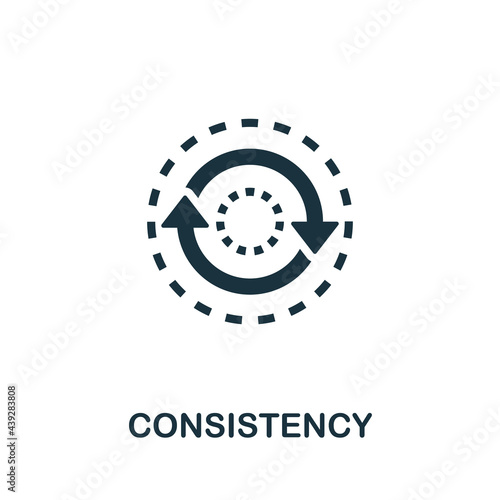 Consistency icon. Simple creative element. Filled monochrome Consistency icon for templates, infographics and banners