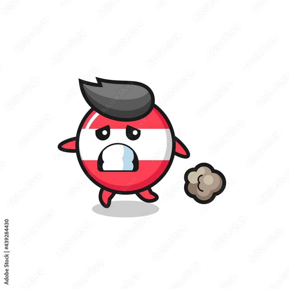illustration of the austria flag badge running in fear illustration of the austria flag badge running in fear