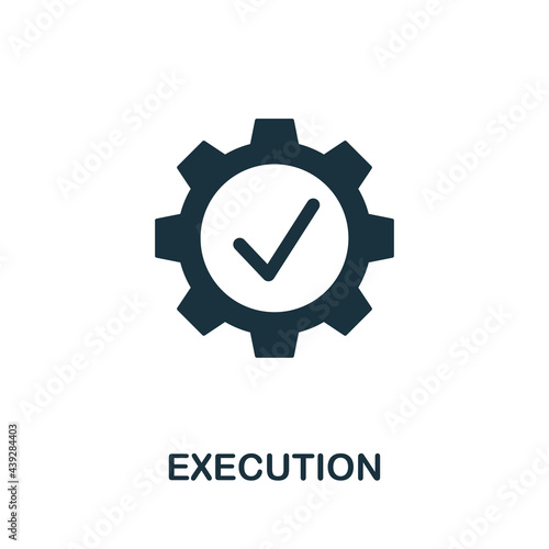 Execution icon. Simple creative element. Filled monochrome Execution icon for templates, infographics and banners