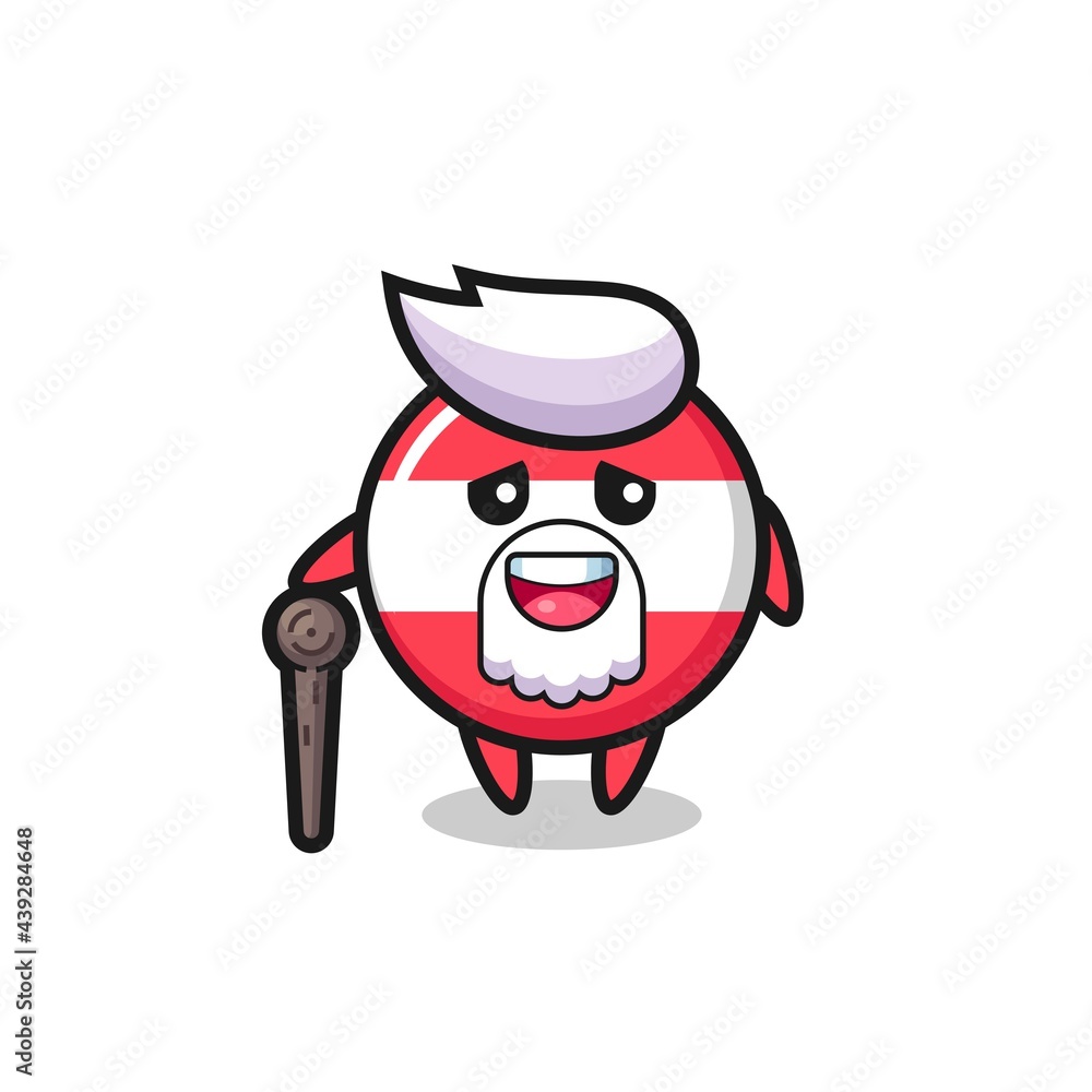 cute austria flag badge grandpa is holding a stick cute austria flag badge grandpa is holding a stick