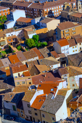 Town View from Cave Traditional Wineries, San Esteban de Gormaz, Soria, Castilla y LeÃ³n, Spain, Europe