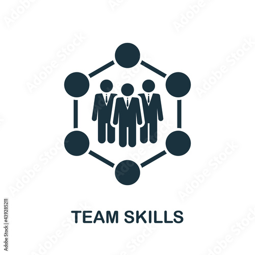 Team Skills icon. Simple creative element. Filled monochrome Team Skills icon for templates, infographics and banners