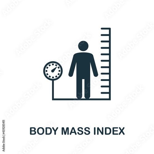 Body Mass Index icon. Simple creative element. Filled monochrome Body Mass Index icon for templates, infographics and banners