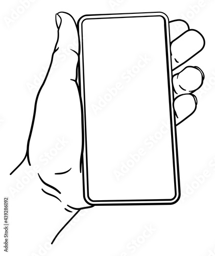 Hand Holding Mobile Phone V...