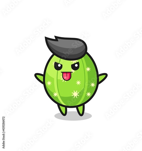 naughty cactus character in mocking pose