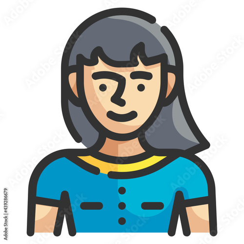 bangs fill outline icon