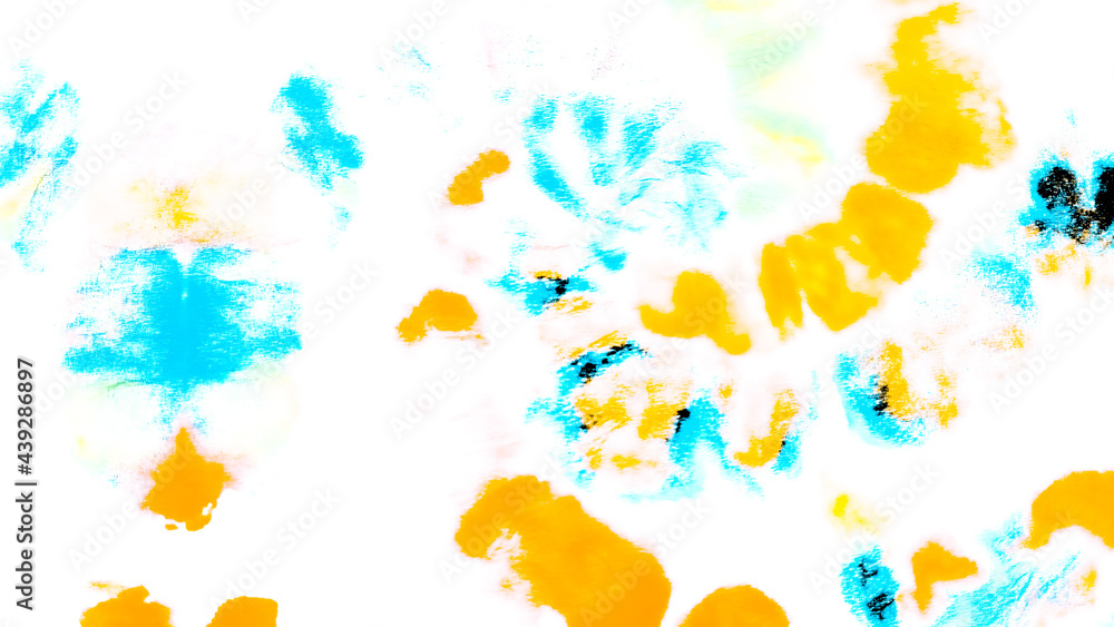Fototapeta premium Colorful Hard Grunge. Tie Dye Batik. Yellow Batik