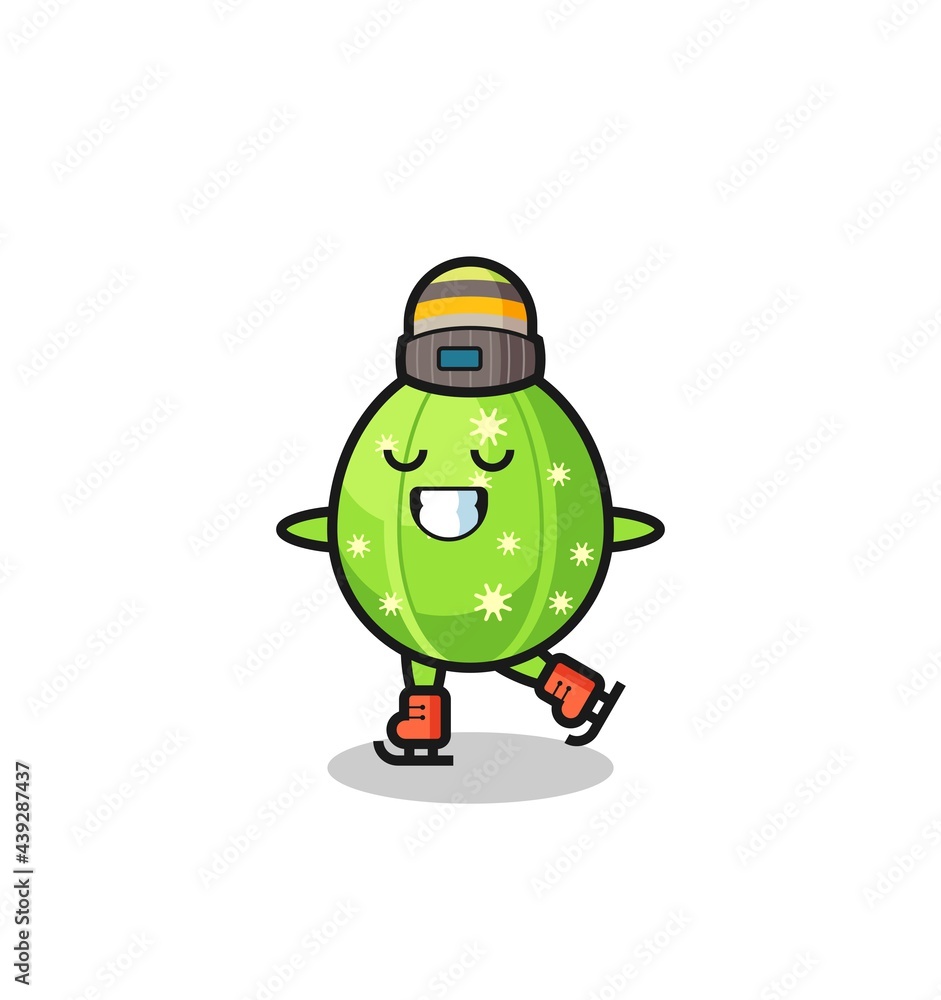 cactus cartoon as an ice skating player doing perform cactus cartoon as an ice skating player doing perform