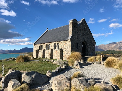 New Zealand, South Island, Glacier Lake 02, Lake Tekapo, Chapel (ID: 439288074)