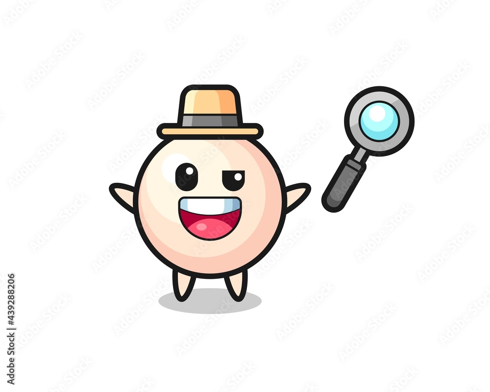 illustration of the pearl mascot as a detective who manages to solve a case