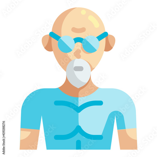 bald flat icon
