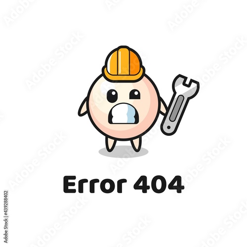 error 404 with the cute pearl mascot