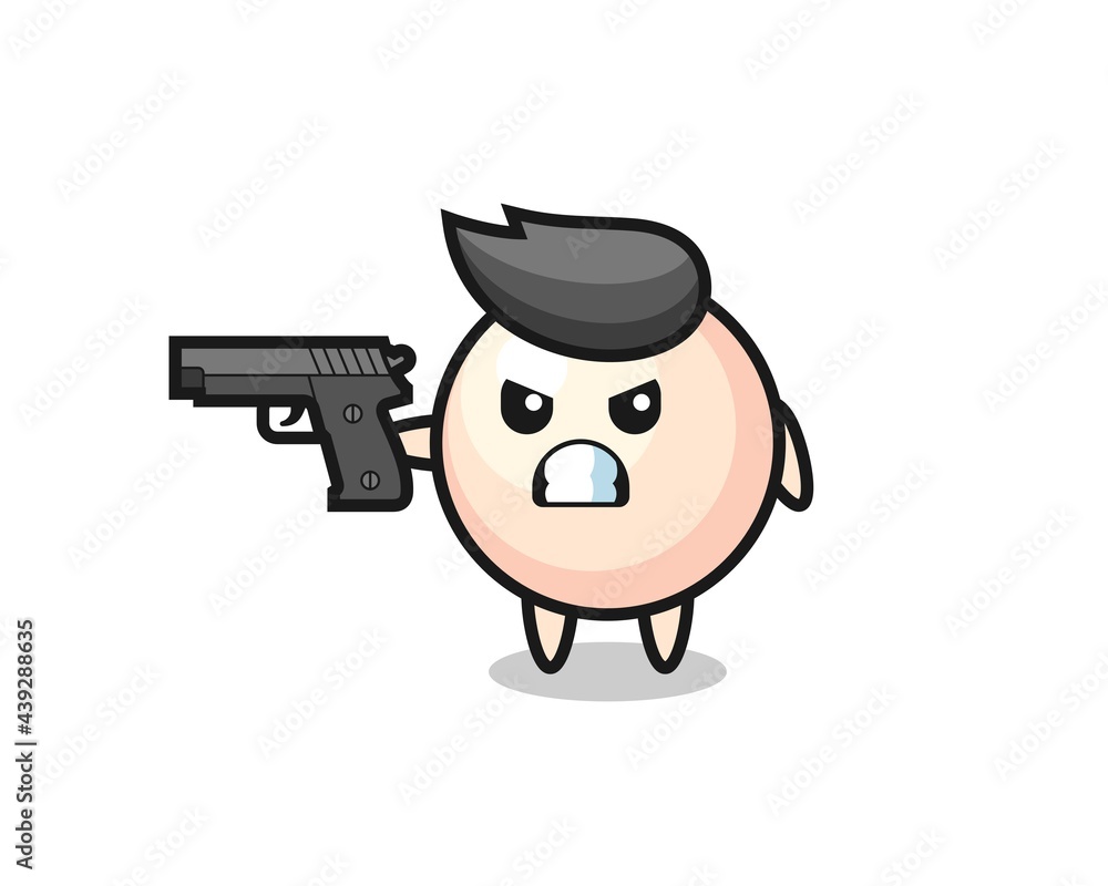 the cute pearl character shoot with a gun the cute pearl character shoot with a gun