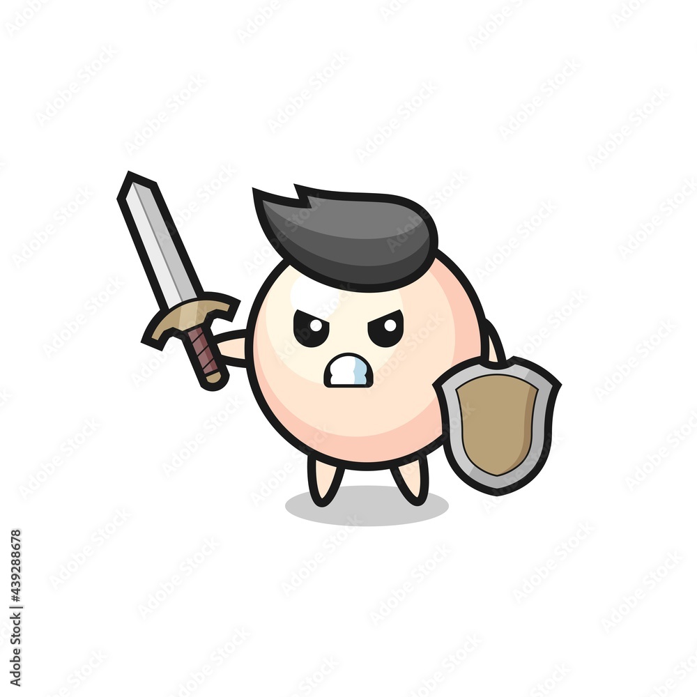 cute pearl soldier fighting with sword and shield cute pearl soldier fighting with sword and shield