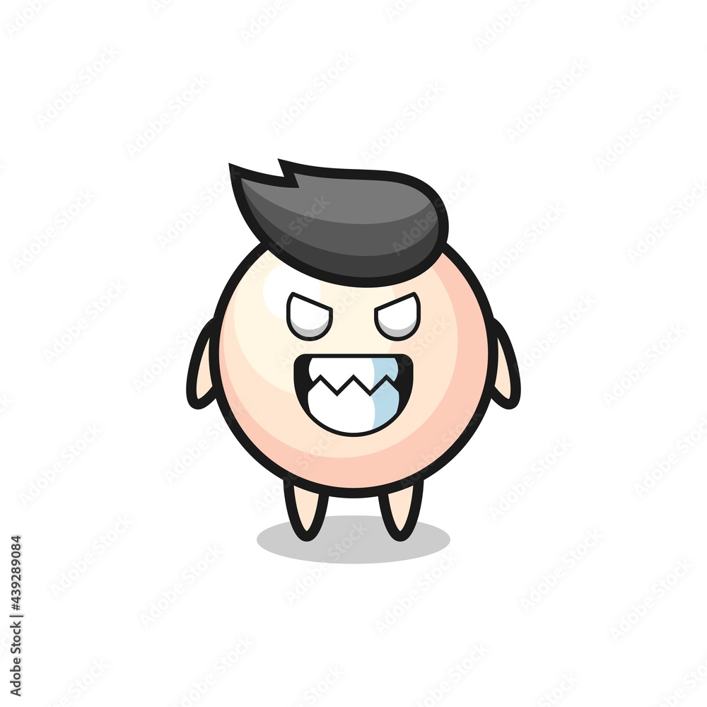 evil expression of the pearl cute mascot character evil expression of the pearl cute mascot character
