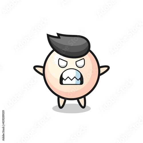 wrathful expression of the pearl mascot character
