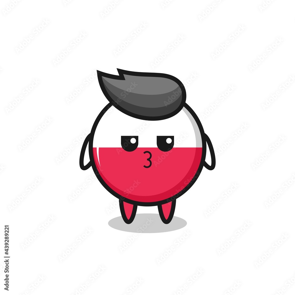 the bored expression of cute poland flag badge characters the bored expression of cute poland flag badge characters