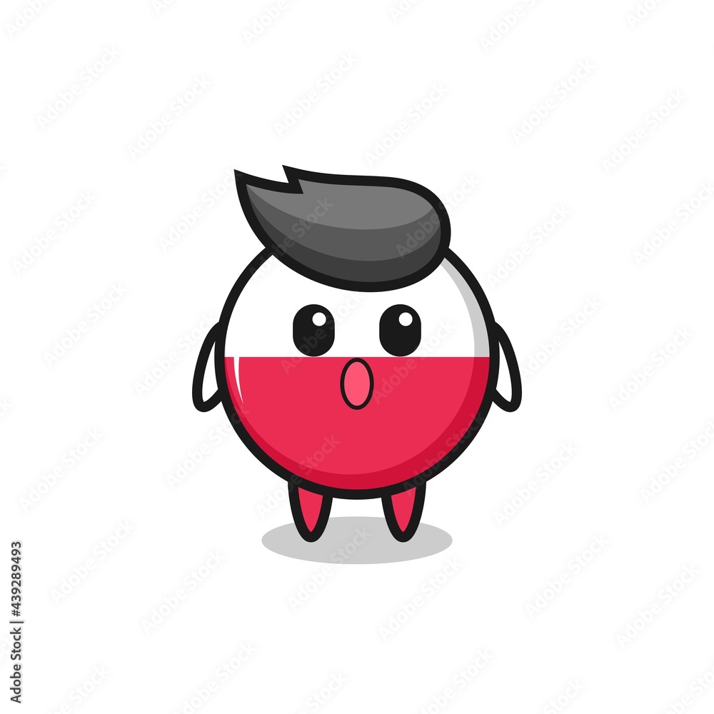 the amazed expression of the poland flag badge cartoon the amazed expression of the poland flag badge cartoon