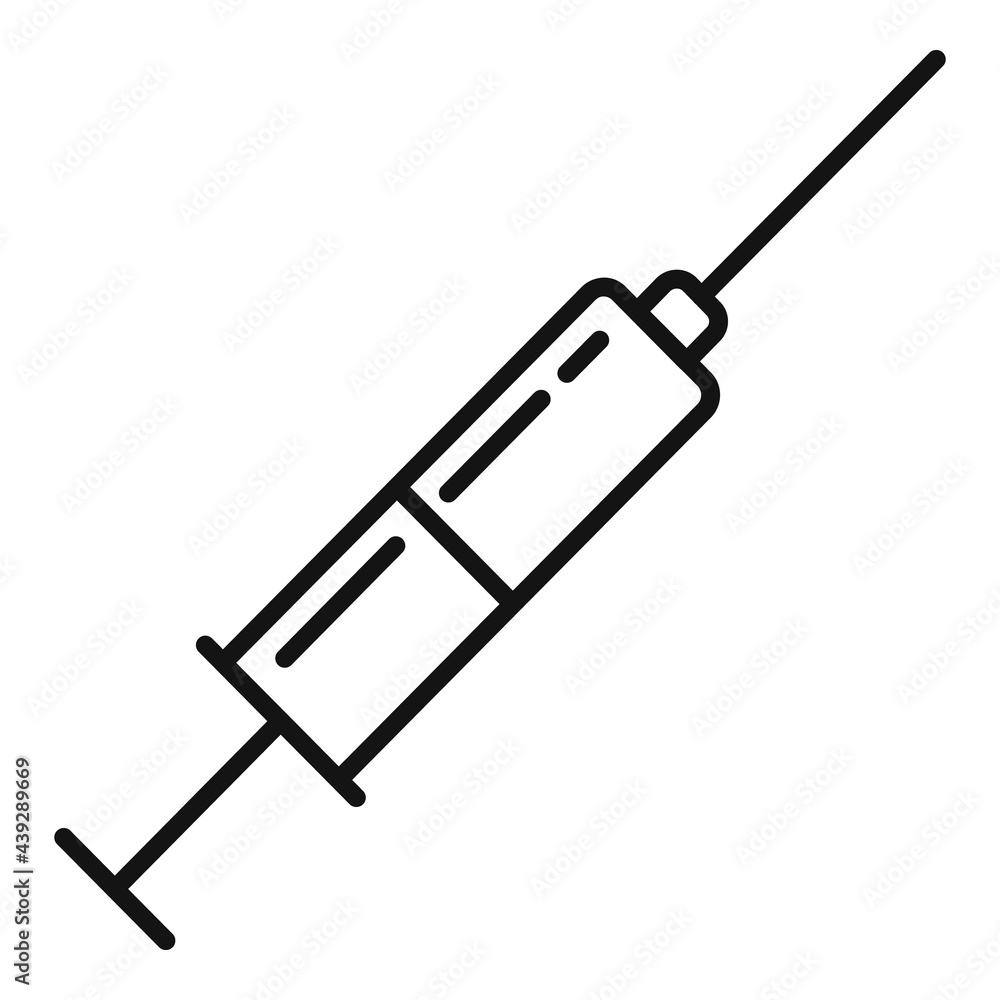 Sedative injection icon, outline style