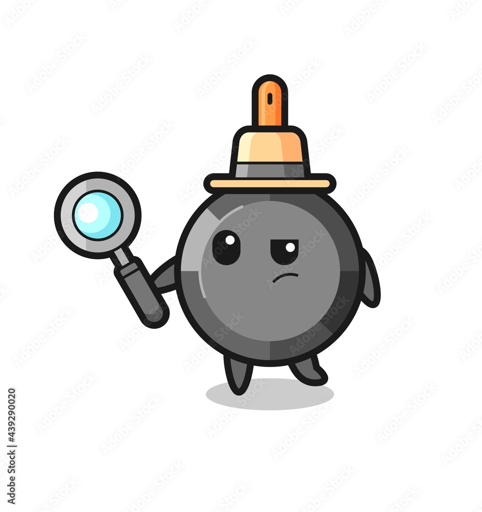 frying pan detective character is analyzing a case frying pan detective character is analyzing a case