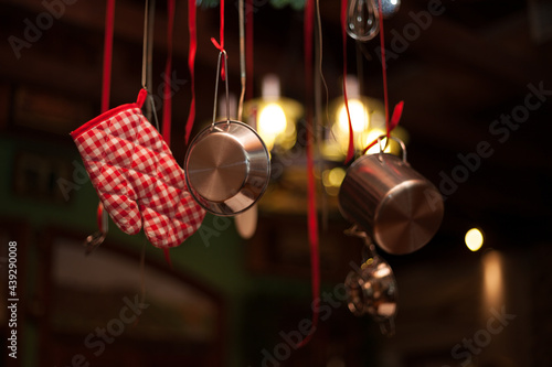 Foto Beautiful decoration in Restaurant for Christmas