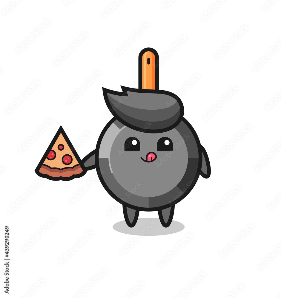 cute frying pan cartoon eating pizza cute frying pan cartoon eating pizza