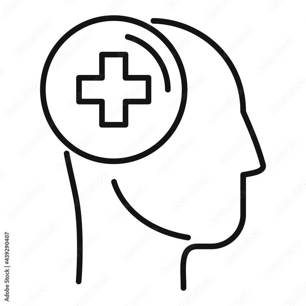 Psychological treatment icon, outline style Psychological treatment icon, outline style