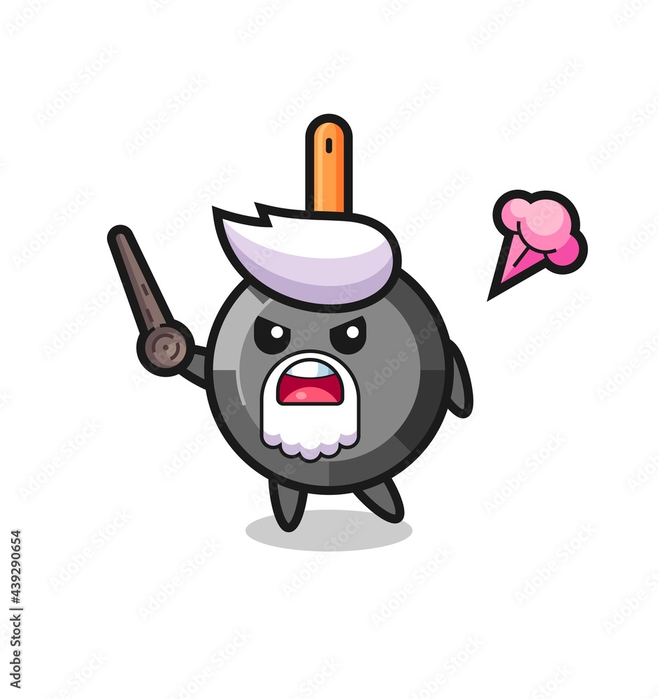 Fototapeta premium cute frying pan grandpa is getting angry