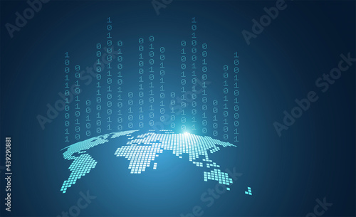 mondo, pianeta, codice binario, comunicazione, 