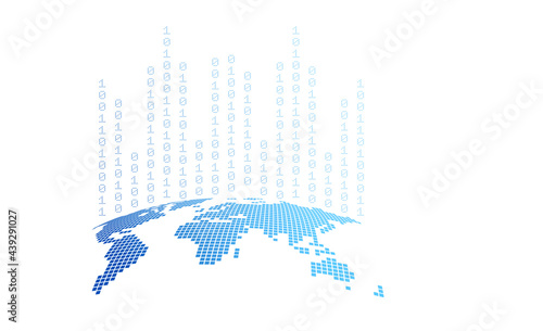 mondo, pianeta, codice binario, comunicazione, 