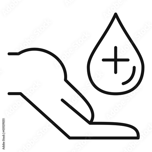 Deep hydration of skin icon, outline style