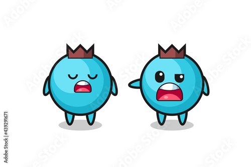 illustration of the argue between two cute blueberry characters