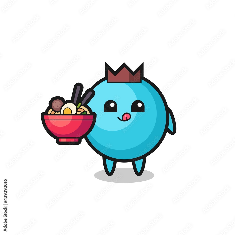 cute blueberry character eating noodles cute blueberry character eating noodles