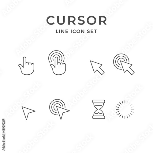 Set line icons of cursor click
